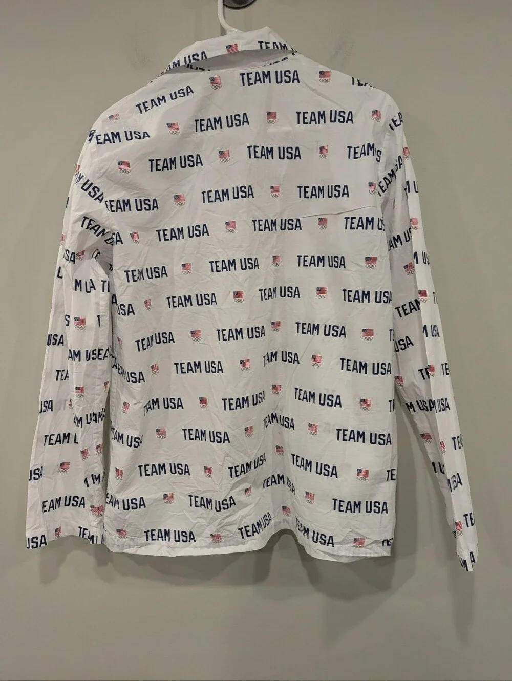 Skims For Team USA Cotton Poplin Button Up Sleep Shirt Size Medium
